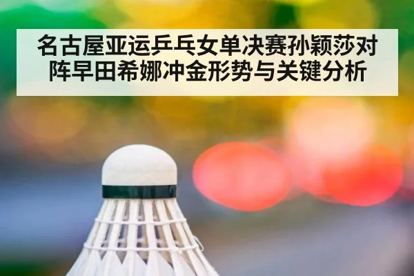名古屋亚运乒乓女单决赛孙颖莎对阵早田希娜冲金形势与关键分析
